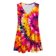 thumbnail image 3 of Sakmal Plus Size Summer Dresses Mini V-Neck with Pocket Pleated Sleeveless Tie Dye Sundress, 3 of 6