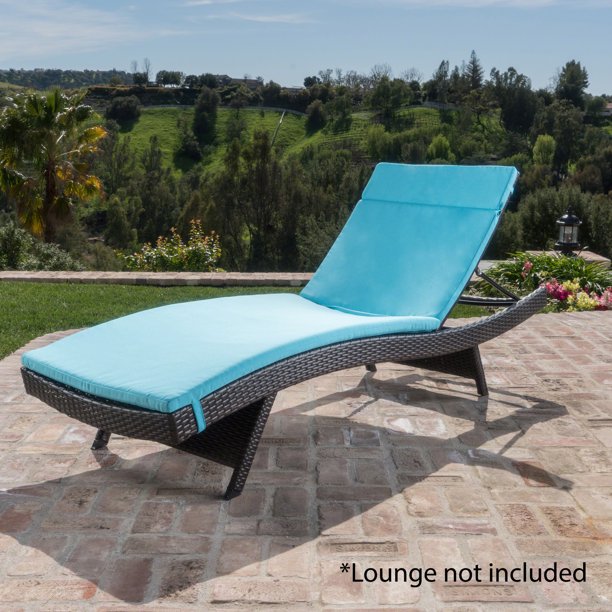 Anthony Outdoor Chaise Lounge Cushion, Blue