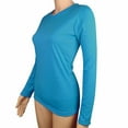 thumbnail image 3 of AherBiu Fall Pajamas Tops Tees for Women Long Sleeve Crew Neck Solid Color Comfy Basic Tshirts Soft Sleepwear, 3 of 5