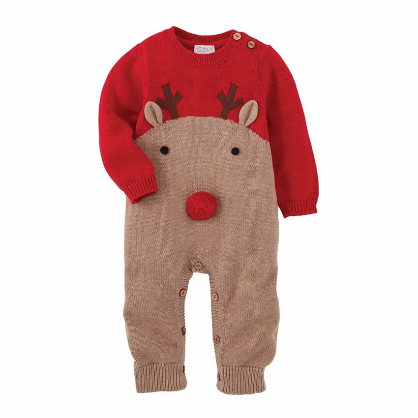 Mud Pie Baby Boy Christmas Camping Reindeer One Piece Outfit Choose Size NEW 