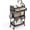 Black, variant on Rolling Cart with Drawer and Wood Table Top, 3 Tier Metal Rolling Utility Cart on Wheels with DIY Pegboards, Hanging Baskets,Hooks for Kitchen, Bedroom, Office, Craft Supplies