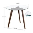 thumbnail image 2 of Ivinta Modern Round Glass Home Kitchen Small Dining Table Brown Oak Legs 31.5 inch, 2 of 6