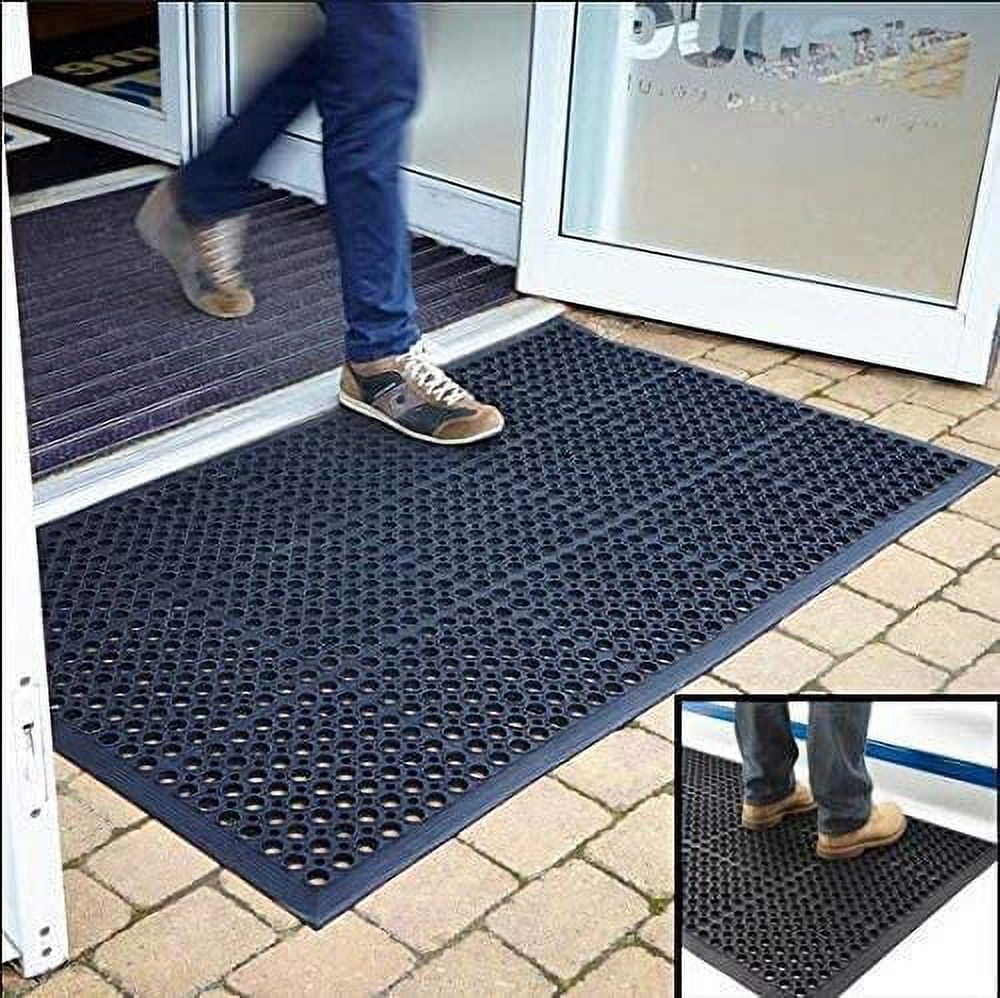 Rubber Floor Mat With Holes Non-slip Drainage Mat For Kitchen Restaurant  Bar Bathroom Indoor Outdoor Cushion 150*90cm