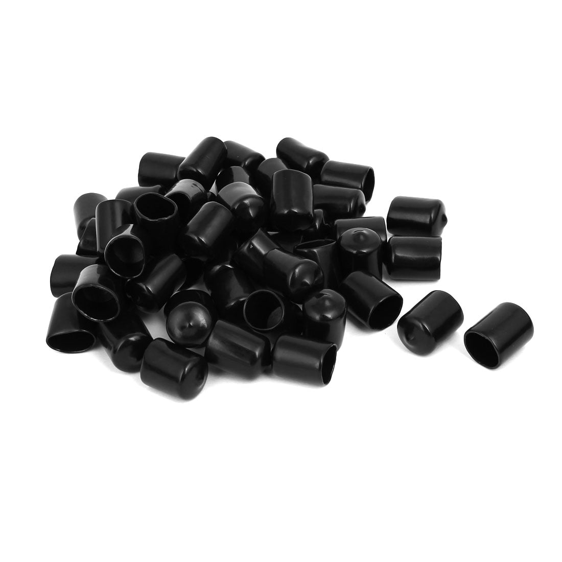 16mm Inner Dia Rubber Hose End Cap Screw Thread Protector Cover Black