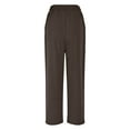 thumbnail image 4 of SELONE Wide Leg Womens Pants Plus Size Brown High Waist Workout Pants with Pockets Wide Leg Full Length Loose Long Workout Pants for Work out Drawstring Solid Yoga S Tall Breathable Gym Clothes, 4 of 7