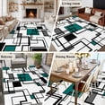 thumbnail image 5 of 5'x8' Area Rugs, Green Geometric Indoor Outdoor Area Rug for Living Room Bedroom, Modern Black Grey Abstract Motifs Washable Bathroom Rugs Kitchen Floor Carpet Mats Home Decor Aesthetic, 5 of 8