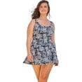 thumbnail image 1 of Woman Within Plus Size Side-Slit Swim Dress, 1 of 4