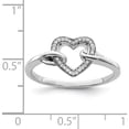thumbnail image 3 of Sterling Silver Rhodium Plated Diamond Heart Ring (Size 7) Made In India qr5689-7, 3 of 5