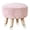 Pink, variant on SONGMY Round Footstool Ottoman Rabbit Wool Mushroom Stool Solid Wood Stool Small Upholstered Ottoman Shoe Changing Foot Stool Step Stool Sofa Footrest Stool for Living Room Bedroom (Pink)