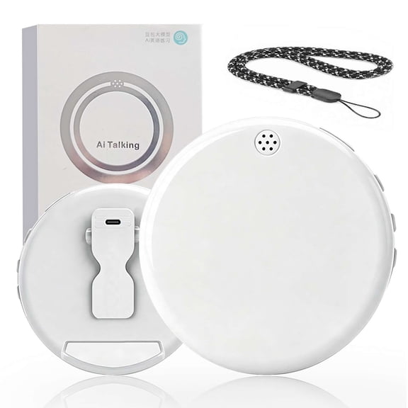 AI Wearable Translator with English Spanish Voice Translation, Real-Time Learning Companion for Work Travel, Rechargeable Clip-on Device