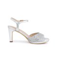 thumbnail image 3 of BLISSFUL STEP Women's Platform Rhinestone Slingback Block High Heels Sandals Silver 7, 3 of 7