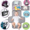 thumbnail image 4 of Baby Portable Diaper Changing Pad - Baby Diaper Changer Travel Bag with Wipes Pocket, Smart Design Portable Changing Mat, Infant Travel Station Kit, Gift for Newborn Girl & Boy - Grey, 4 of 5
