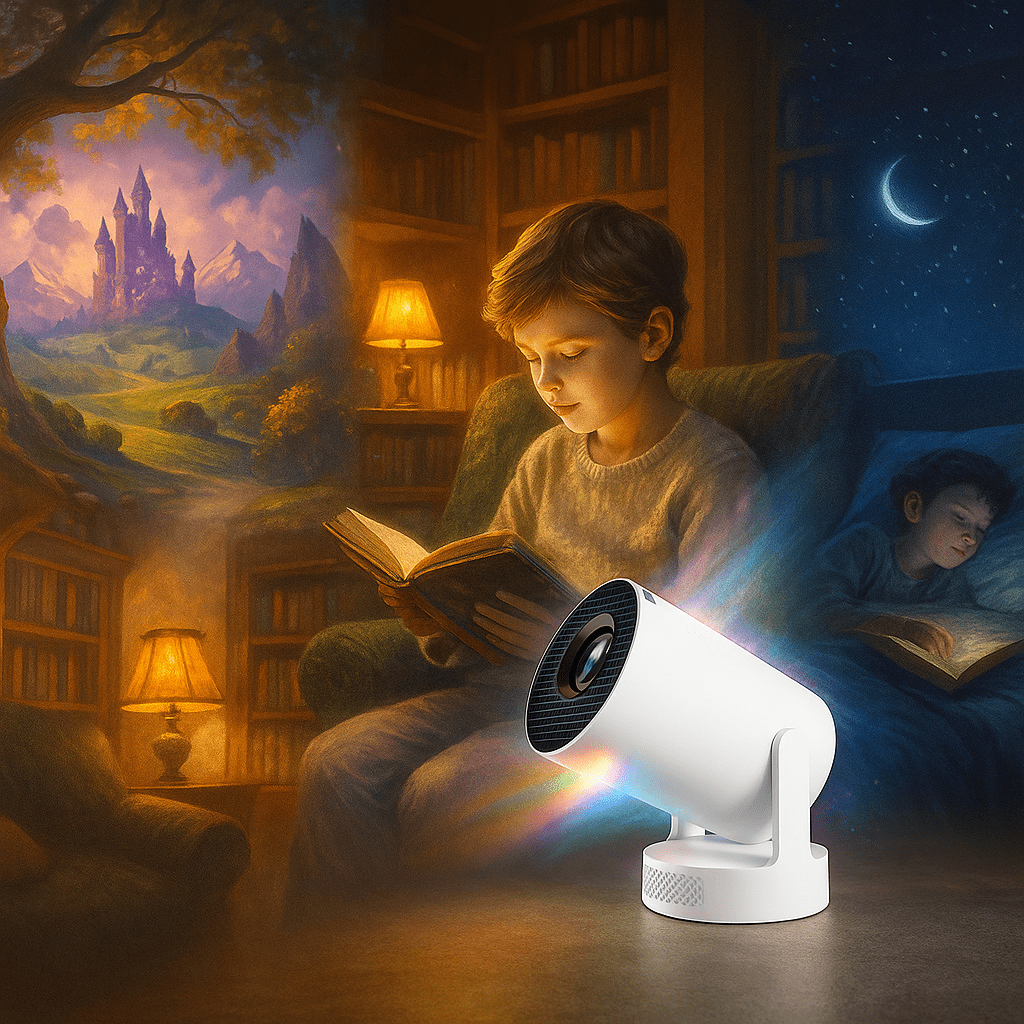 Panefright Halloween Projector, Mini Portable Projector, 4k With Wifi6 & Bluetooth 5.4, 5w Hifi Speaker, Auto Vertical Keystone, 180° Rotatable for Home, Bedroom & Outdoor Fun