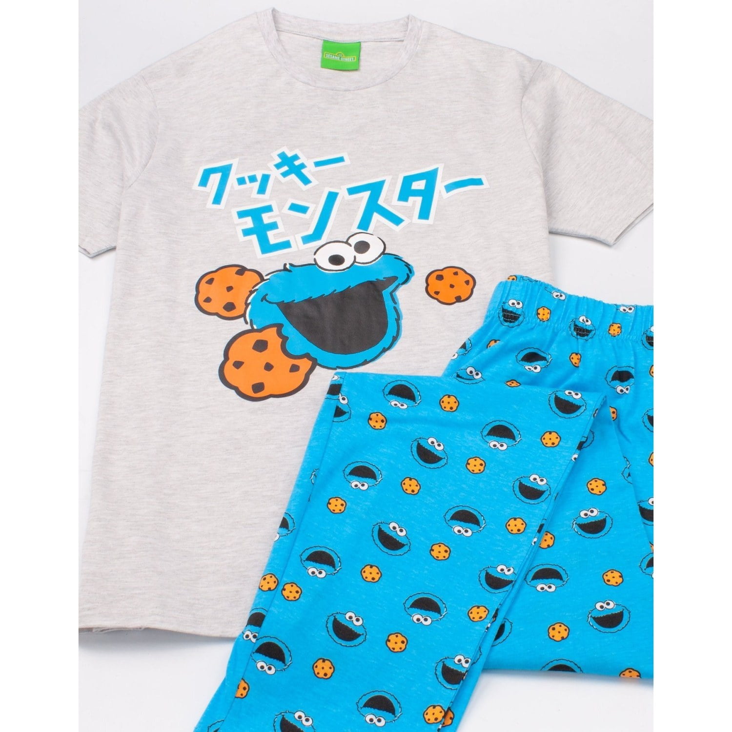Sesame Street Mens Cookie Monster Pyjama Set Blue S