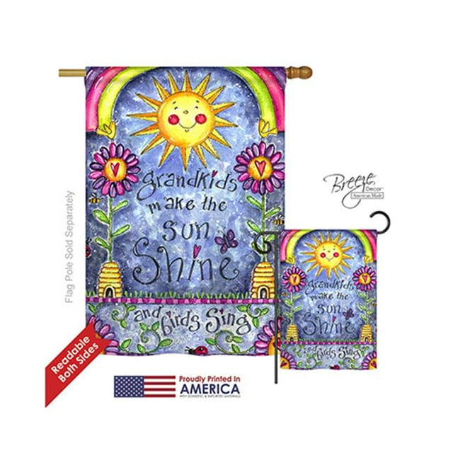 Breeze Decor 15108 Petits-Enfants Drapeau de Maison à Impression Verticale Recto-Verso - 28 x 40 Po.