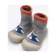 thumbnail image 2 of Xfvqtps Toddler Socks Shoes Knitting Mid Tube Cute Dinosaur Print Color Blocking Soft Sole Rubber Sole Non Slip Thickened Warm Winter Shoes Gray, 2 of 9