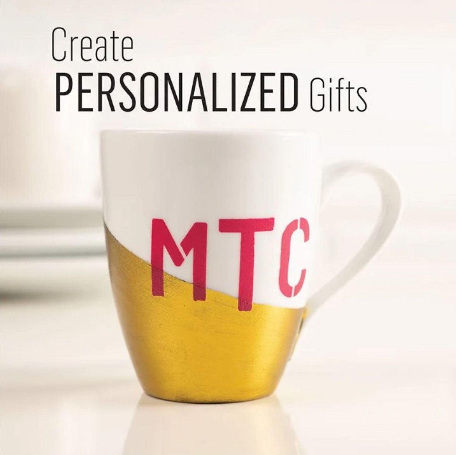 Ensemble de pochoirs adhésifs réutilisables FolkArt pour lettres et chiffres, 21,6 x 24,1 cm, police manuscrite, 3 pièces