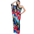 thumbnail image 1 of KOH KOH Long Sexy One Shoulder Flower Print Hawaiian Summer Spring Cocktail Party Full Length Tall Flowy Sundress Maxi Dress Gown For Women Blue & Multi Color XXXX-Large US 26-28 NT169_A002, 1 of 6