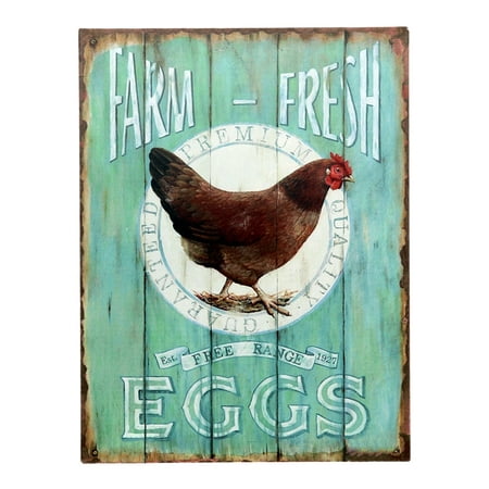 Barnyard Designs Farm Fresh Free Range Eggs Retro Vintage Tin Bar Sign Country Home Decor 10