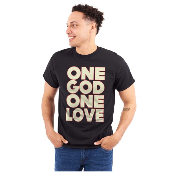 Christian Faith One God One Love Men's Graphic T Shirt Tees Brisco Brands S