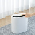 thumbnail image 2 of Bathroom Small Trash Can with Lid,White Toilet Push-open Lid Plastic Trash Can,10L / 2.7 Gallon Slim Garbage Bin Waste Basket for Bedroom,Bathroom,Office,Kitchen, 2 of 7