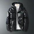 thumbnail image 2 of Penkiiy Men Puffer Jacket Winter Coats Water Resistant Long Sleeve Zip Up Puffy Quilted Down Jackets Black, 2 of 9