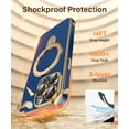 thumbnail image 5 of for Phone 14 Pro Max Case with Magnetic Ring Stand,[Compatible with Magnetic][Full Camera Protection] Shockproof Protective Non-Slip Sturdy Kickstand for Phone 14 ProMax Case 6.7'' Blue, 5 of 13