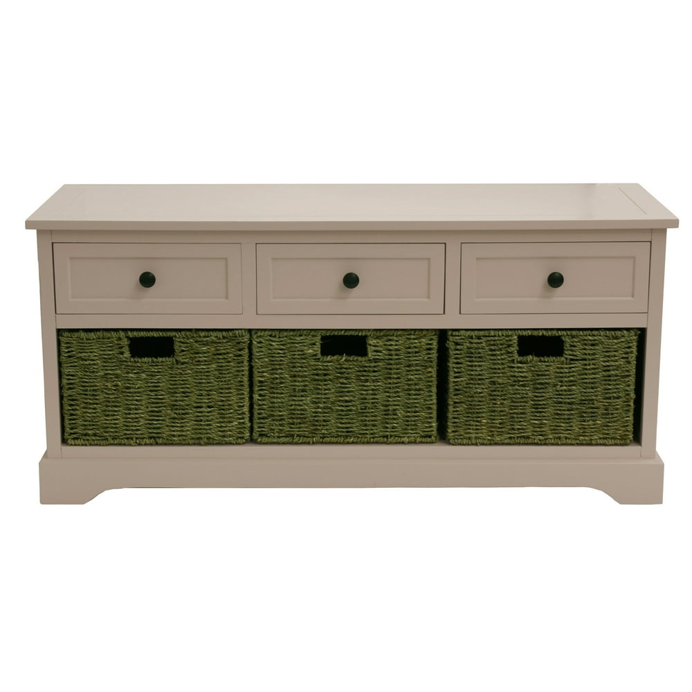 Montgomery Entryway Storage Bench with Baskets, Multiple Finishes