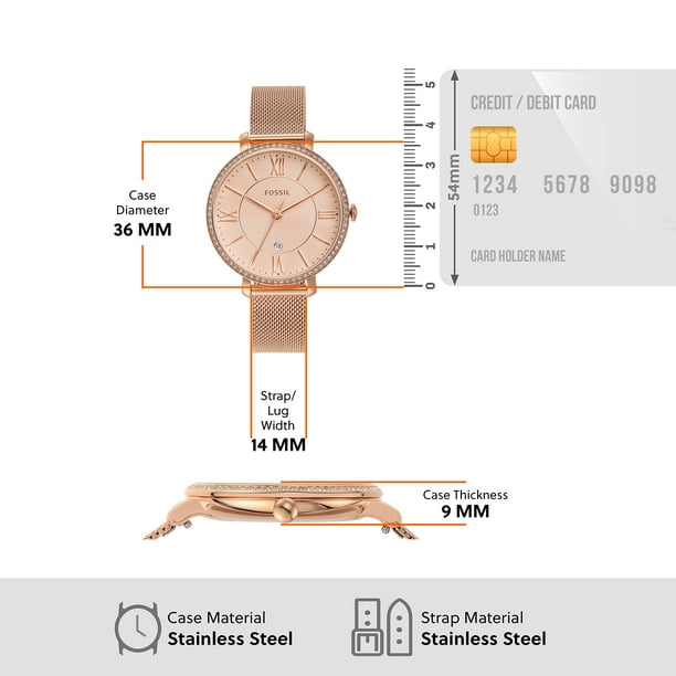 Fossil women's jacqueline stainless steel dress quartz watch sale
