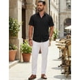 thumbnail image 6 of COOFANDY Men's Summer Casual Short Sleeve Button Down Shirt - Untucked Fit Dress Shirt with Pocket, 6 of 9