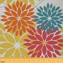 Feelyou Minimalism Flower Fabric by the Yard 2 Yards, Mid Century Fashion Home Decor Fabric by the Yard, Geometric Abstract Sewing Fabric, Ultra Soft Home Decor