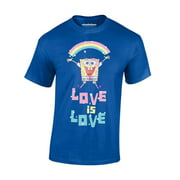 SpongeBob SquarePants Graphic Tees for Men - Love is Love Rainbow T-Shirt S - 5XL