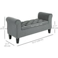 thumbnail image 3 of HOMCOM Banc Ottoman Rembourré avec Rangement, Banc de Bout de Lit avec Accoudoirs, Gris, 3 of 10