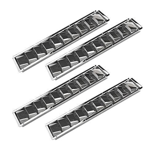 MARINE CITY 10-Slot Louvered Vent, 304 Grade Stainless Steel, Corrosion-Resistant with Mirror Finish, 20-13/16  4-7/16  1-1/2 Inches for Boats, Yachts, and Marine Pack of 4