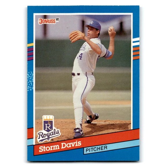 1991 Donruss Storm Davis #185a Kansas City Royals Baseball Card Kansas City Royals MLB BASEBALL Trading Card