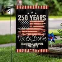 JLFNYA 250 Anniversary USA Flag, 12x18 Inches Double Sided Patterns Garden Flag, USA 250th Anniversary Garden Flag, Home Decor Farm Lawn Yard Outdoor Decoration