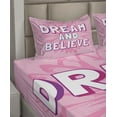 thumbnail image 6 of Ambesonne Pink White Fitted & Top Sheet Set with Shams, Phrases, Pink White, 6 of 8
