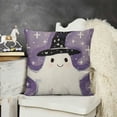 thumbnail image 2 of SHANXI Halloween Pillow Cover Ghost with Bow Pumpkin Decoration Farmhouse Pillow Case Decor for Home Sofa Couch White, 2 of 5
