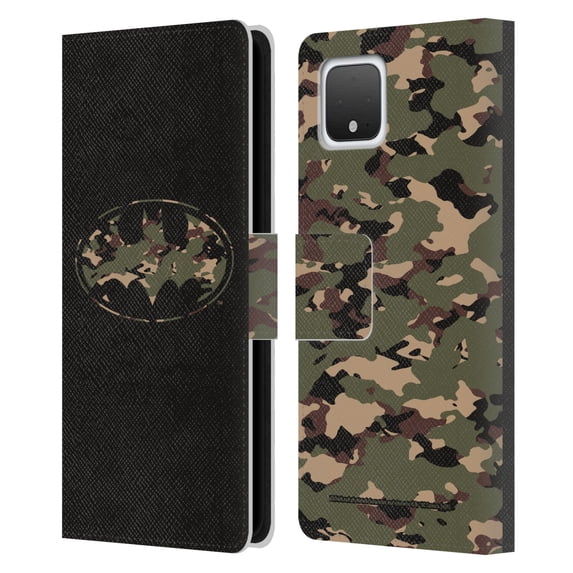 Head Case Designs Officially Licensed Batman DC Comics Logos Camouflage Leather Book Wallet Case Cover Compatible with Google Pixel 4