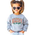 thumbnail image 2 of Merry and Bright Sweatshirt Retro Green and Red Check Christmas Pullover Gray Sweatshirt Youth X-Small, 2 of 5