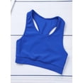 thumbnail image 6 of YONGHS Kids Girls Gymnastics Sports Outfits Racer Back Crop Top Booty Shorts Set Blue&Black 10-12, 6 of 7