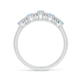 thumbnail image 2 of ANGARA Natural Five Stone Aquamarine and Diamond Wedding Ring in 14K White Gold for Women (Size-4x3mm) | March Birthstone, Birthday, Anniversary, Jewelry Gift for Women | Natural Aquamarine Ring, 2 of 9