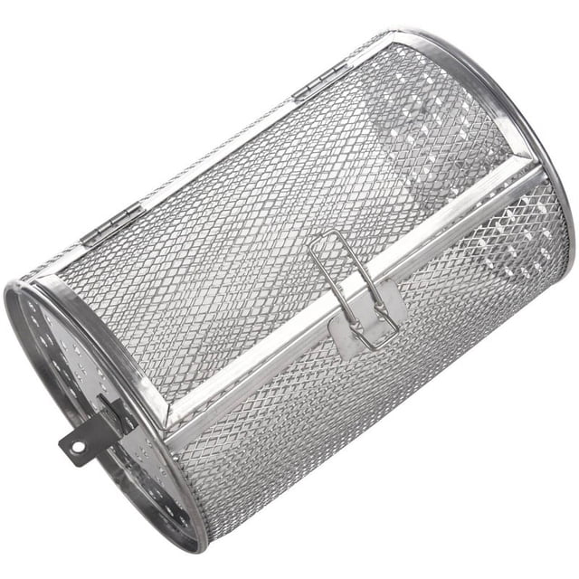 Jaula giratoria para asar nueces y granos de café tostados de acero inoxidable de 12 x 18 cm