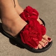 thumbnail image 4 of Modisza Slide Sandals for Women Dressy Summer Flower Slip on Arch Support Shoes Non Slip Indoor Outdoor Platform Beach Slippers Red 8, 4 of 7