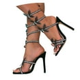 thumbnail image 3 of Guttear Sandales à Talons Papillon en Strass, Bout Ouvert, Chaussures pour Femmes, 3 of 8