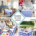 thumbnail image 2 of Royal Blue Checkered Tablecloth Rectangle - 60 x 84 Inch - Waterproof and Wrinkle Resistant Plaid Table Cloth for Kitchen, Outdoor Picnic, 2 of 6