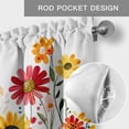 thumbnail image 5 of Spring Flower Floral Valances for Windows Red Yellow Daisy Rustic Plant Botanical Rod Pocket Curtain Valance Window Treatment Short Curtains for Kitchen Living Room, 60"x18", 5 of 9