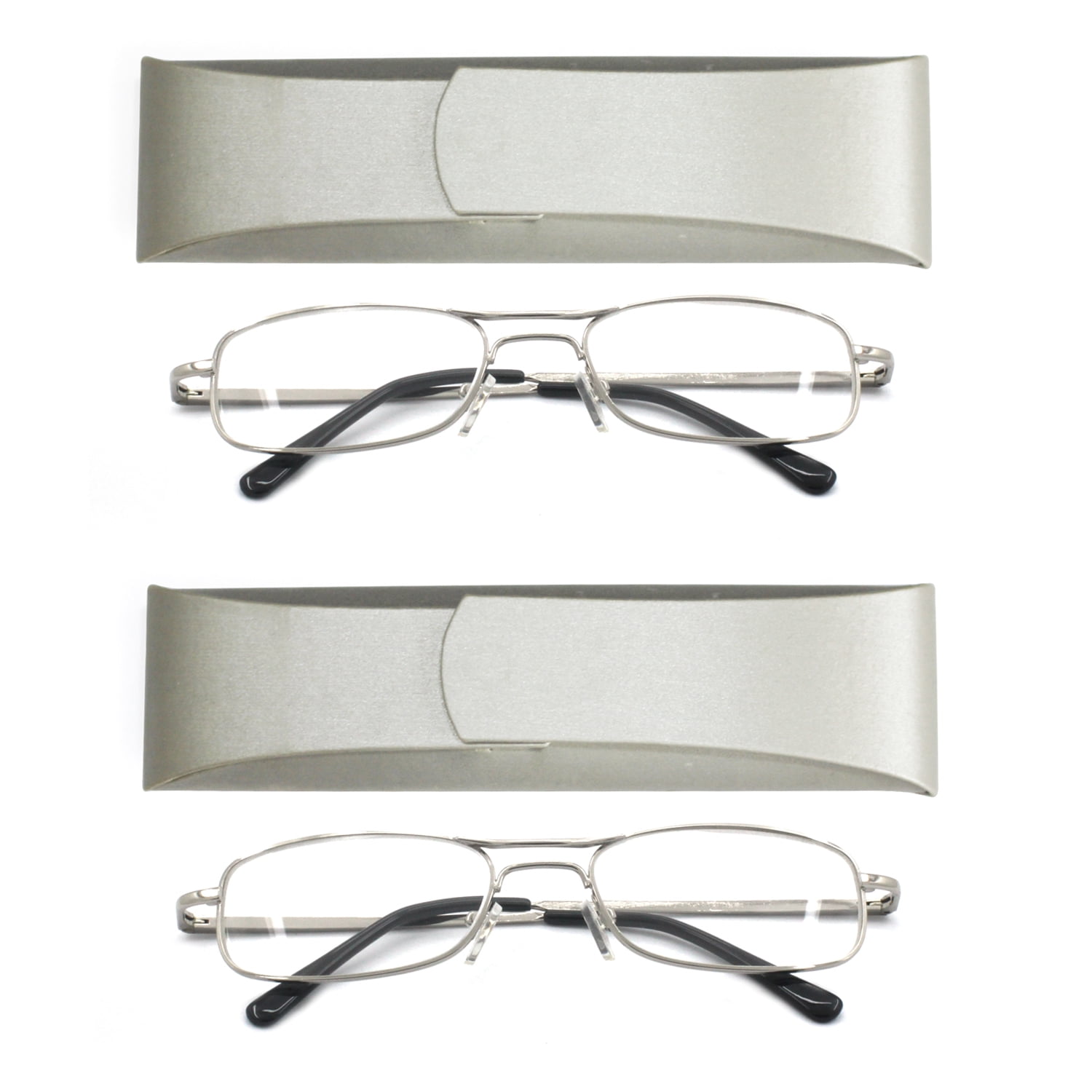 EYE ZOOM Reading Glasses 2 Pack Extra Wild Metal Readers Spring Hinge