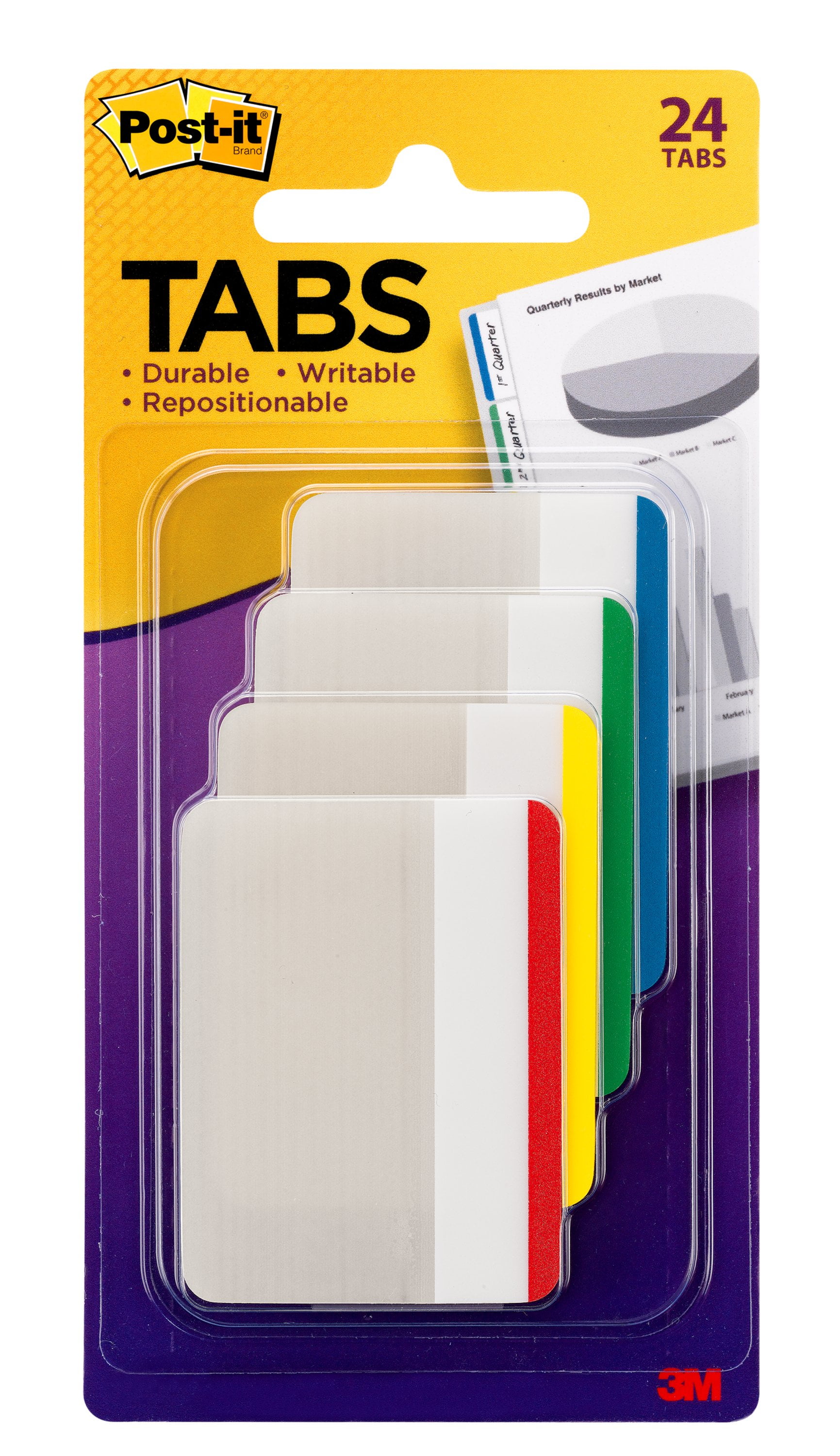 White Lined Post-it® Tabs File Tabs 2 x 1 1/2 50/Pack 051141236827 