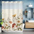 thumbnail image 6 of Daisy Flowers No Hooks Shower Curtain with Snap-in Liner Plants Retro Shower Curtains for Bathroom, Waterproof, Easy Install, Washable 48"x72", 6 of 9